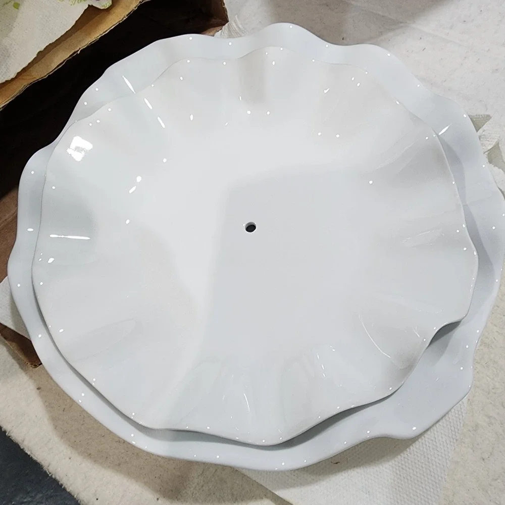 Home Essentials 3 Tier Pastry Dish Unisex OS White Scalloped Porcelain Server
